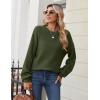 imageZeagoo Womens 2025 Fall Chunky Knit Sweater Oversized Crewneck Long Sleeve Winter Cotton Pullover Sweaters Jumper TopsArmy Green