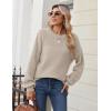 imageZeagoo Womens 2025 Fall Chunky Knit Sweater Oversized Crewneck Long Sleeve Winter Cotton Pullover Sweaters Jumper TopsBeige