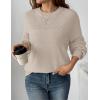imageZeagoo Womens 2025 Fall Chunky Knit Sweater Oversized Crewneck Long Sleeve Winter Cotton Pullover Sweaters Jumper TopsBeige