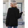 imageZeagoo Womens 2025 Fall Chunky Knit Sweater Oversized Crewneck Long Sleeve Winter Cotton Pullover Sweaters Jumper TopsBlack