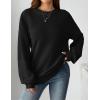 imageZeagoo Womens 2025 Fall Chunky Knit Sweater Oversized Crewneck Long Sleeve Winter Cotton Pullover Sweaters Jumper TopsBlack