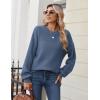 imageZeagoo Womens 2025 Fall Chunky Knit Sweater Oversized Crewneck Long Sleeve Winter Cotton Pullover Sweaters Jumper TopsBlue
