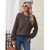 imageZeagoo Womens 2025 Fall Chunky Knit Sweater Oversized Crewneck Long Sleeve Winter Cotton Pullover Sweaters Jumper TopsBrown