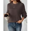 imageZeagoo Womens 2025 Fall Chunky Knit Sweater Oversized Crewneck Long Sleeve Winter Cotton Pullover Sweaters Jumper TopsBrown