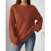 imageZeagoo Womens 2025 Fall Chunky Knit Sweater Oversized Crewneck Long Sleeve Winter Cotton Pullover Sweaters Jumper TopsCaramel