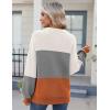 imageZeagoo Womens 2025 Fall Chunky Knit Sweater Oversized Crewneck Long Sleeve Winter Cotton Pullover Sweaters Jumper TopsColorblock 278