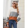 imageZeagoo Womens 2025 Fall Chunky Knit Sweater Oversized Crewneck Long Sleeve Winter Cotton Pullover Sweaters Jumper TopsColorblock 278