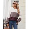 imageZeagoo Womens 2025 Fall Chunky Knit Sweater Oversized Crewneck Long Sleeve Winter Cotton Pullover Sweaters Jumper TopsColorblock 284