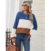 imageZeagoo Womens 2025 Fall Chunky Knit Sweater Oversized Crewneck Long Sleeve Winter Cotton Pullover Sweaters Jumper TopsColorblock 458