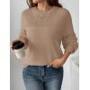 imageZeagoo Womens 2025 Fall Chunky Knit Sweater Oversized Crewneck Long Sleeve Winter Cotton Pullover Sweaters Jumper TopsKhaki