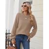 imageZeagoo Womens 2025 Fall Chunky Knit Sweater Oversized Crewneck Long Sleeve Winter Cotton Pullover Sweaters Jumper TopsKhaki