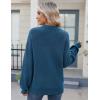 imageZeagoo Womens 2025 Fall Chunky Knit Sweater Oversized Crewneck Long Sleeve Winter Cotton Pullover Sweaters Jumper TopsLake Blue