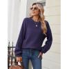 imageZeagoo Womens 2025 Fall Chunky Knit Sweater Oversized Crewneck Long Sleeve Winter Cotton Pullover Sweaters Jumper TopsPurple