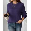 imageZeagoo Womens 2025 Fall Chunky Knit Sweater Oversized Crewneck Long Sleeve Winter Cotton Pullover Sweaters Jumper TopsPurple