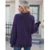 imageZeagoo Womens 2025 Fall Chunky Knit Sweater Oversized Crewneck Long Sleeve Winter Cotton Pullover Sweaters Jumper TopsPurple