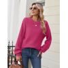 imageZeagoo Womens 2025 Fall Chunky Knit Sweater Oversized Crewneck Long Sleeve Winter Cotton Pullover Sweaters Jumper TopsRose