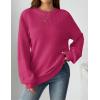 imageZeagoo Womens 2025 Fall Chunky Knit Sweater Oversized Crewneck Long Sleeve Winter Cotton Pullover Sweaters Jumper TopsRose