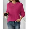 imageZeagoo Womens 2025 Fall Chunky Knit Sweater Oversized Crewneck Long Sleeve Winter Cotton Pullover Sweaters Jumper TopsRose