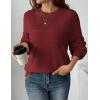 imageZeagoo Womens 2025 Fall Chunky Knit Sweater Oversized Crewneck Long Sleeve Winter Cotton Pullover Sweaters Jumper TopsWine Red