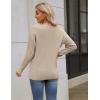 imageZeagoo Womens 2025 Fall Sweaters Long Sleeve V Neck Knit Pullovers Business Casual Sweater TopsApricot