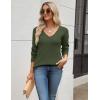imageZeagoo Womens 2025 Fall Sweaters Long Sleeve V Neck Knit Pullovers Business Casual Sweater TopsArmy Green