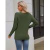 imageZeagoo Womens 2025 Fall Sweaters Long Sleeve V Neck Knit Pullovers Business Casual Sweater TopsArmy Green