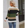 imageZeagoo Womens 2025 Fall Sweaters Long Sleeve V Neck Knit Pullovers Business Casual Sweater TopsArmy Stripe