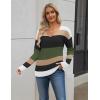 imageZeagoo Womens 2025 Fall Sweaters Long Sleeve V Neck Knit Pullovers Business Casual Sweater TopsArmy Stripe
