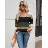 imageZeagoo Womens 2025 Fall Sweaters Long Sleeve V Neck Knit Pullovers Business Casual Sweater TopsArmy Stripe