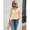 imageZeagoo Womens 2025 Fall Sweaters Long Sleeve V Neck Knit Pullovers Business Casual Sweater TopsBeige
