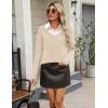 imageZeagoo Womens 2025 Fall Sweaters Long Sleeve V Neck Knit Pullovers Business Casual Sweater TopsBeige