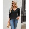 imageZeagoo Womens 2025 Fall Sweaters Long Sleeve V Neck Knit Pullovers Business Casual Sweater TopsBlack
