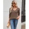 imageZeagoo Womens 2025 Fall Sweaters Long Sleeve V Neck Knit Pullovers Business Casual Sweater TopsBrown