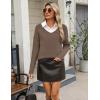 imageZeagoo Womens 2025 Fall Sweaters Long Sleeve V Neck Knit Pullovers Business Casual Sweater TopsBrown