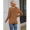 imageZeagoo Womens 2025 Fall Sweaters Long Sleeve V Neck Knit Pullovers Business Casual Sweater TopsCoffee