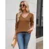 imageZeagoo Womens 2025 Fall Sweaters Long Sleeve V Neck Knit Pullovers Business Casual Sweater TopsCoffee