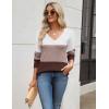 imageZeagoo Womens 2025 Fall Sweaters Long Sleeve V Neck Knit Pullovers Business Casual Sweater TopsWhitepurple