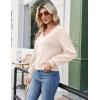 imageZeagoo Womens 2025 Fall VNeck Cropped Sweater Trendy Long Latern Sleeve Ribbed Knit Pullover Crop TopsApricot