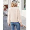 imageZeagoo Womens 2025 Fall VNeck Cropped Sweater Trendy Long Latern Sleeve Ribbed Knit Pullover Crop TopsApricot