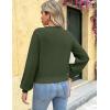imageZeagoo Womens 2025 Fall VNeck Cropped Sweater Trendy Long Latern Sleeve Ribbed Knit Pullover Crop TopsArmy Green