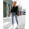 imageZeagoo Womens 2025 Fall VNeck Cropped Sweater Trendy Long Latern Sleeve Ribbed Knit Pullover Crop TopsBlack