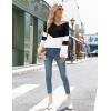 imageZeagoo Womens 2025 Fall VNeck Cropped Sweater Trendy Long Latern Sleeve Ribbed Knit Pullover Crop TopsBlack White