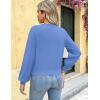imageZeagoo Womens 2025 Fall VNeck Cropped Sweater Trendy Long Latern Sleeve Ribbed Knit Pullover Crop TopsBlue