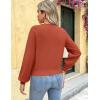 imageZeagoo Womens 2025 Fall VNeck Cropped Sweater Trendy Long Latern Sleeve Ribbed Knit Pullover Crop TopsBrick Red