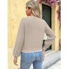 imageZeagoo Womens 2025 Fall VNeck Cropped Sweater Trendy Long Latern Sleeve Ribbed Knit Pullover Crop TopsColor Block 1