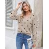 imageZeagoo Womens 2025 Fall VNeck Cropped Sweater Trendy Long Latern Sleeve Ribbed Knit Pullover Crop TopsDot Khaki