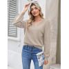 imageZeagoo Womens 2025 Fall VNeck Cropped Sweater Trendy Long Latern Sleeve Ribbed Knit Pullover Crop TopsLight Khaki
