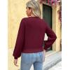 imageZeagoo Womens 2025 Fall VNeck Cropped Sweater Trendy Long Latern Sleeve Ribbed Knit Pullover Crop TopsWine Red