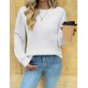 imageZeagoo Womens Fall Tops 2025 Fashion V Neck Long Sleeve Pullover Sweater SXXLAll White
