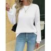 imageZeagoo Womens Fall Tops 2025 Fashion V Neck Long Sleeve Pullover Sweater SXXLAll White